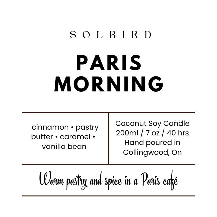 PARIS MORNING - Coconut-Soy Candle | Warm Spice & Café Air