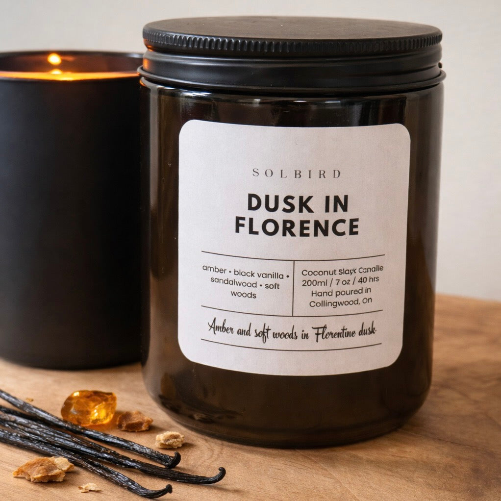 DUSK IN FLORENCE - Amber, Black Vanilla & Sandalwood Candle